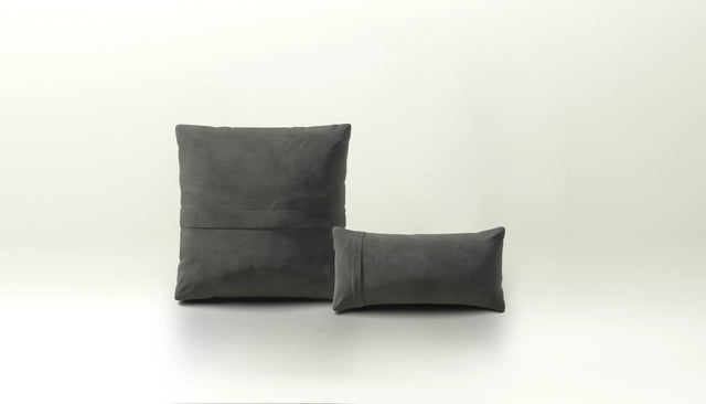 pillow set 1 - leather - dark grey