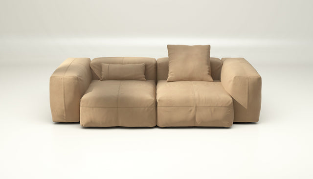 vetsak | Sofa Set 02 Medium - leather - beige | Modulaire Sofa | 2.5 Zits | Big Sofa