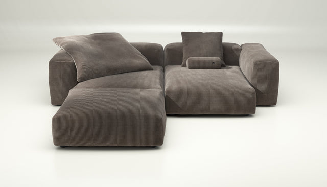 vetsak | Sofa Set 03 - cord velour - mocha | Modulaire Sofa | 3.5 Zits | Big Sofa | Hoeksofa