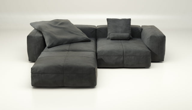vetsak | Sofa Set 03 - leather - dark grey | Modulaire Sofa | 3.5 Zits | Big Sofa | Hoeksofa