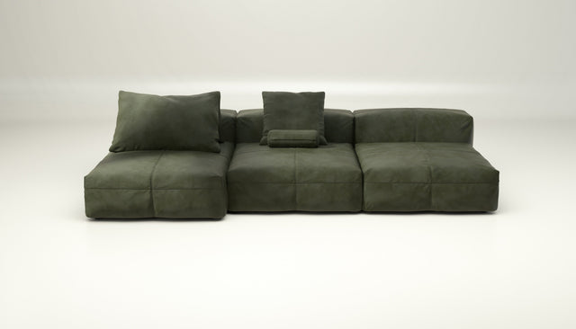 vetsak | Sofa Set 04 - leather - olive | Modulaire Sofa | 5 Zits | Big Sofa