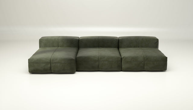 vetsak | Sofa Set 04 - leather - olive | Modulaire Sofa | 5 Zits | Big Sofa