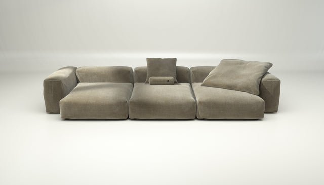 vetsak | Sofa Set 05 - cord velour - khaki | Modulaire Sofa | 5 Zits | Big Sofa | Hoeksofa