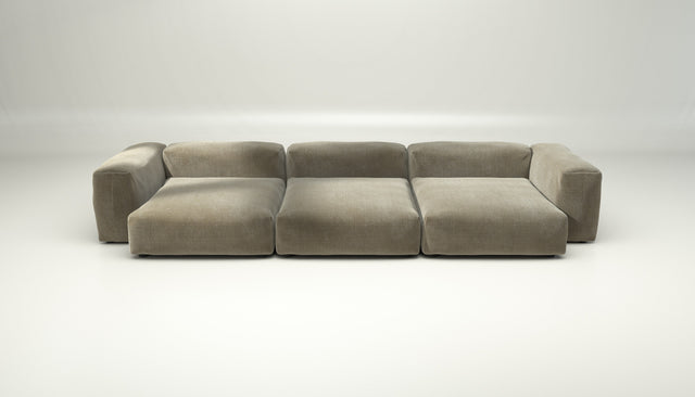 vetsak | Sofa Set 05 - cord velour - khaki | Modulaire Sofa | 5 Zits | Big Sofa | Hoeksofa