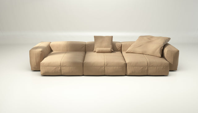 vetsak | Sofa Set 05 - leather - beige | Modulaire Sofa | 5 Zits | Big Sofa | Hoeksofa