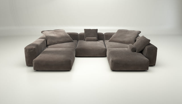 vetsak | Sofa Set 06 - cord velour - mocha | Modulaire Sofa | 6.5 Zits | Big Sofa | U Sofa | Hoeksofa