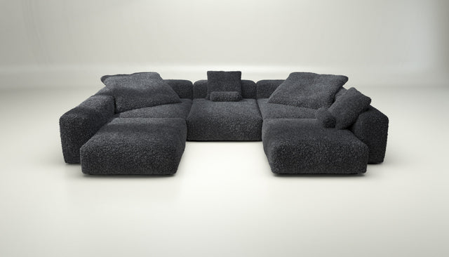 vetsak | Sofa Set 06 - doodle - dark grey | Modulaire Sofa | 6.5 Zits | Big Sofa | U Sofa | Hoeksofa