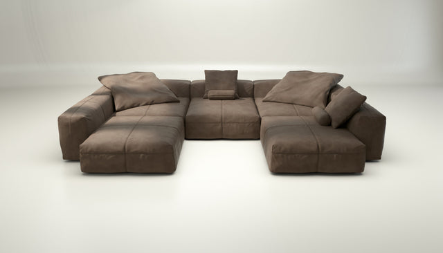 vetsak | Sofa Set 06 - leather - cacao | Modulaire Sofa | 6.5 Zits | Big Sofa | U Sofa | Hoeksofa