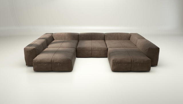 vetsak | Sofa Set 06 - leather - cacao | Modulaire Sofa | 6.5 Zits | Big Sofa | U Sofa | Hoeksofa