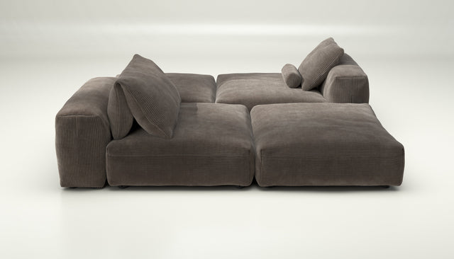 vetsak | Sofa Set 08 - Daybed - cord velour - mocha | Modulaire Sofa | 6 Zits | Outdoor Island | Double lounger