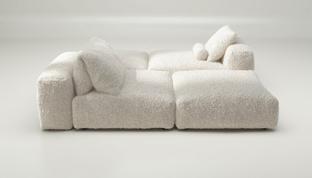 vetsak | Sofa Set 08 - Daybed - doodle - creme | Modulaire Sofa | 6 Zits | Outdoor Island | Double lounger