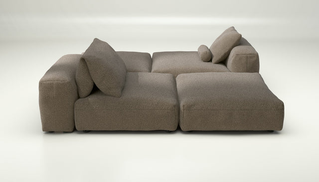 vetsak | Sofa Set 08 - Daybed - loop loop - taupe | Modulaire Sofa | 6 Zits | Outdoor Island | Double lounger