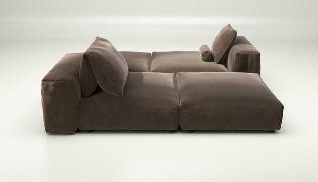 vetsak | Sofa Set 08 - Daybed - suave - espresso | Modulaire Sofa | 6 Zits | Outdoor Island | Double lounger