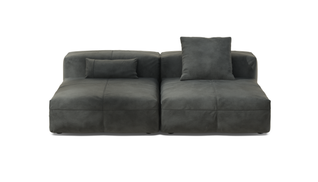 vetsak | Sofa Set 01 Large - Leather - Dark Grey | Modulaire Sofa | 3.5 Zits