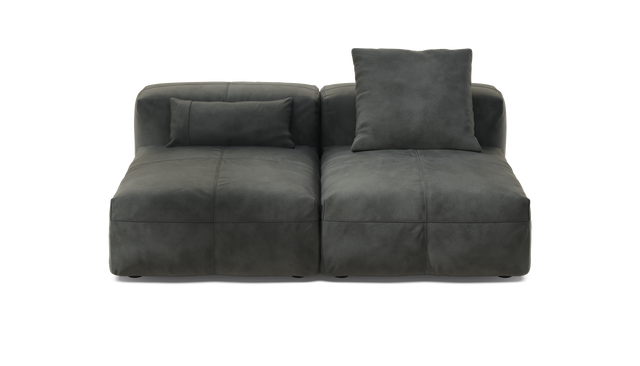 vetsak | Sofa Set 01 Medium - Leather - Dark Grey | Modulaire Sofa | 2.5 Zits