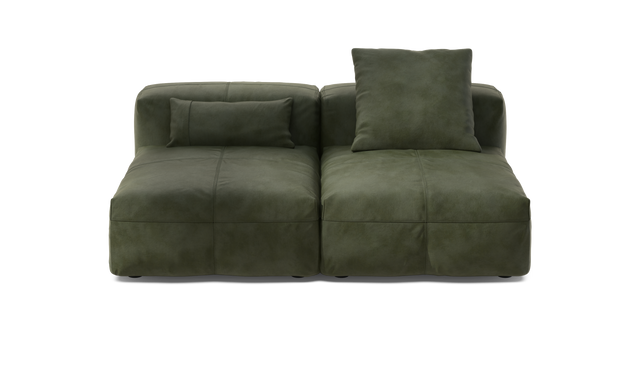 vetsak | Sofa Set 01 Medium - Leather - Olive | Modulaire Sofa | 2.5 Zits