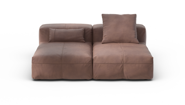 vetsak | Sofa Set 01 Medium - Leather - Stone | Modulaire Sofa | 2.5 Zits