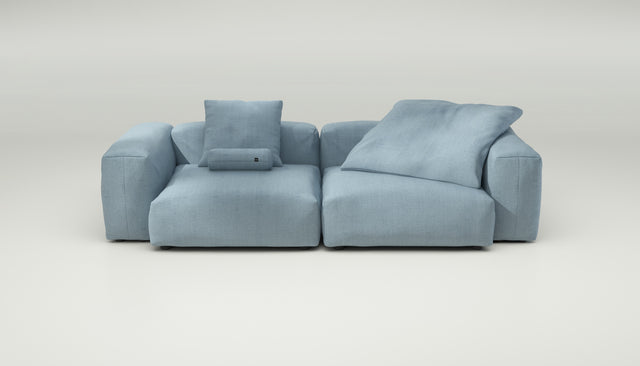 vetsak | Sofa Set 02 Large - herringbone - light blue | Modulaire Sofa | 3.5 Zits | Big Sofa