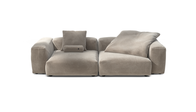 vetsak | Sofa Set 02 Large - Cord Velour - Platinum | Modulaire Sofa | 3.5 Zits | Big Sofa