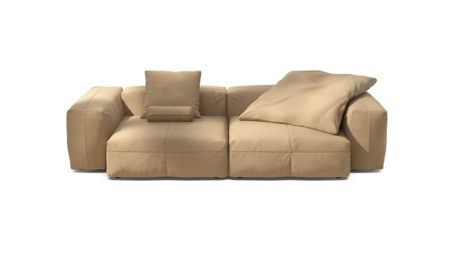 vetsak | Sofa Set 02 Large - Leather - Beige | Modulaire Sofa | 3.5 Zits | Big Sofa