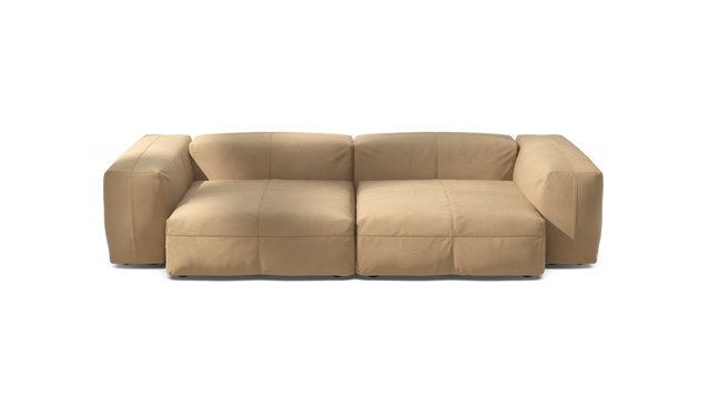 vetsak | Sofa Set 02 Large - Leather - Beige | Modulaire Sofa | 3.5 Zits | Big Sofa