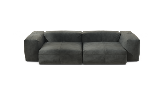 vetsak | Sofa Set 02 Large - Leather - Dark Grey | Modulaire Sofa | 3.5 Zits | Big Sofa
