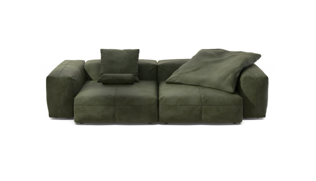 vetsak | Sofa Set 02 Large - Leather - Olive | Modulaire Sofa | 3.5 Zits | Big Sofa