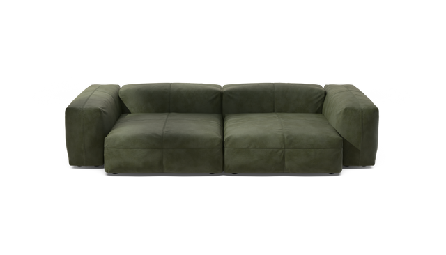 vetsak | Sofa Set 02 Large - Leather - Olive | Modulaire Sofa | 3.5 Zits | Big Sofa