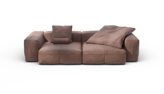 vetsak | Sofa Set 02 Large - Leather - Stone | Modulaire Sofa | 3.5 Zits | Big Sofa