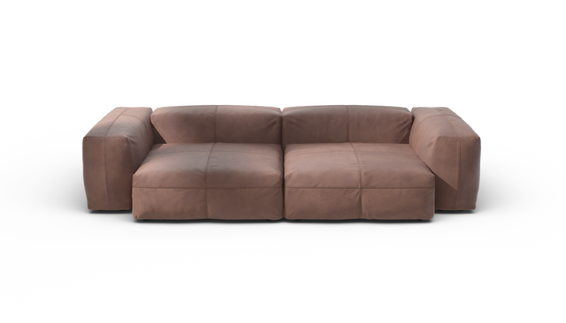 vetsak | Sofa Set 02 Large - Leather - Stone | Modulaire Sofa | 3.5 Zits | Big Sofa