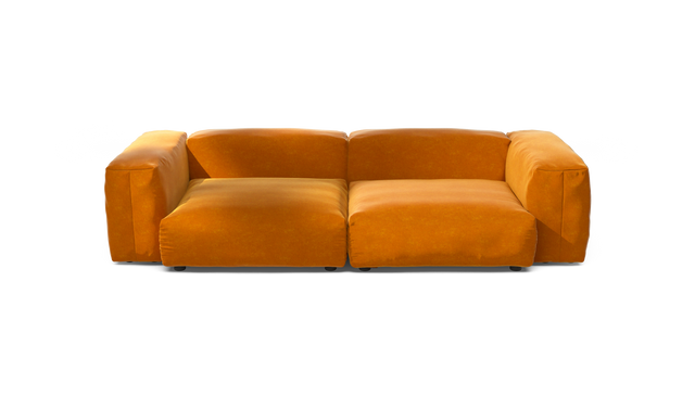 vetsak | Sofa Set 02 Large - Suave - Orange Blaze | Modular Sofa | 3.5 Seater | Big Sofa
