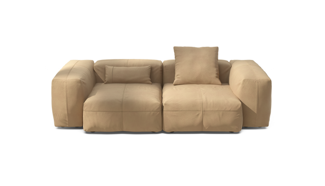 vetsak | Sofa Set 02 Medium - Leather - Beige | Modulaire Sofa | 2.5 Zits | Big Sofa