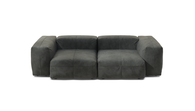 vetsak | Sofa Set 02 Medium - Leather - Dark Grey | Modulaire Sofa | 2.5 Zits | Big Sofa