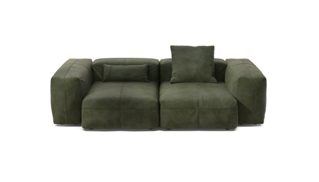 vetsak | Sofa Set 02 Medium - Leather - Olive | Modulaire Sofa | 2.5 Zits | Big Sofa