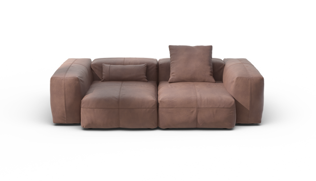 vetsak | Sofa Set 02 Medium - Leather - Stone | Modulaire Sofa | 2.5 Zits | Big Sofa