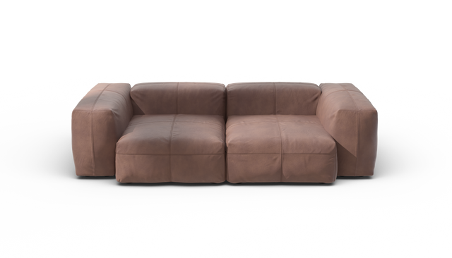 vetsak | Sofa Set 02 Medium - Leather - Stone | Modulaire Sofa | 2.5 Zits | Big Sofa