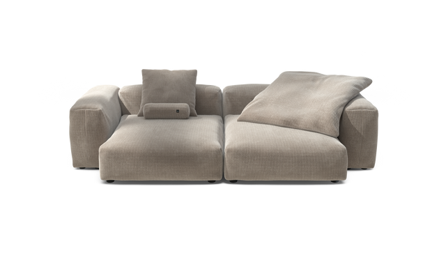 vetsak | Sofa Set 02 XLarge - Cord Velour - Platinum | Modulaire Sofa | 3.5 Zits | Big Sofa