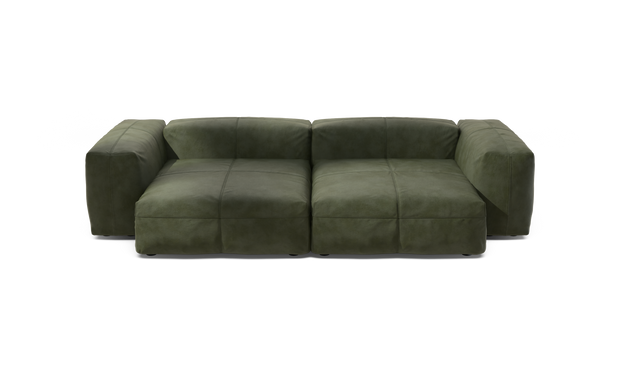 vetsak | Sofa Set 02 XLarge - Leather - Olive | Modulaire Sofa | 3.5 Zits | Big Sofa