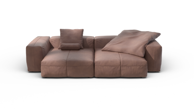 vetsak | Sofa Set 02 XLarge - Leather - Stone | Modulaire Sofa | 3.5 Zits | Big Sofa