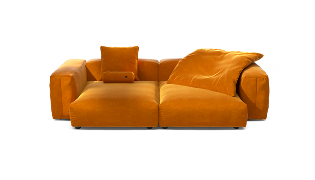 vetsak | Sofa Set 02 XLarge - Suave - Orange Blaze | Modular Sofa | 3.5 Seater | Big Sofa