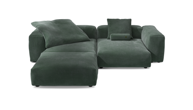 vetsak | Sofa Set 03 - Cord Velour - Hunter | Modulaire Sofa | 3.5 Zits | Big Sofa | Hoeksofa
