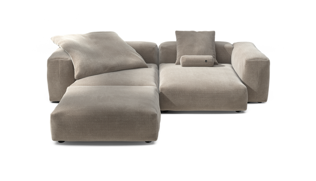 vetsak | Sofa Set 03 - Cord Velour - Platinum | Modulaire Sofa | 3.5 Zits | Big Sofa | Hoeksofa