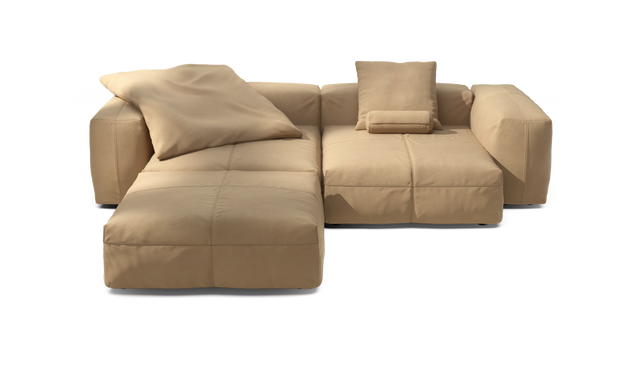 vetsak | Sofa Set 03 - Leather - Beige | Modulaire Sofa | 3.5 Zits | Big Sofa | Hoeksofa