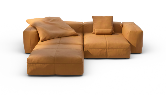 vetsak | Sofa Set 03 - Leather - Brown | Modulaire Sofa | 3.5 Zits | Big Sofa | Hoeksofa