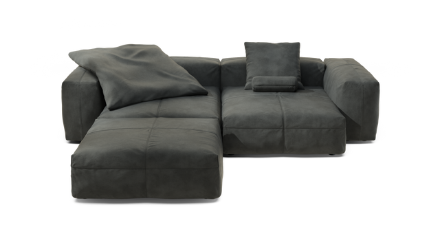 vetsak | Sofa Set 03 - Leather - Dark Grey | Modulaire Sofa | 3.5 Zits | Big Sofa | Hoeksofa