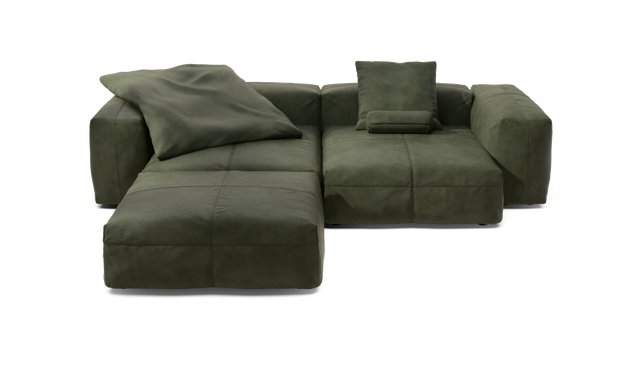 vetsak | Sofa Set 03 - Leather - Olive | Modulaire Sofa | 3.5 Zits | Big Sofa | Hoeksofa