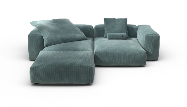 vetsak | Sofa Set 03 - Cord Velour - Mint | Modulaire Sofa | 3.5 Zits | Big Sofa | Hoeksofa