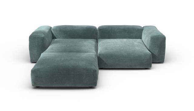 vetsak | Sofa Set 03 - Cord Velour - Mint | Modulaire Sofa | 3.5 Zits | Big Sofa | Hoeksofa