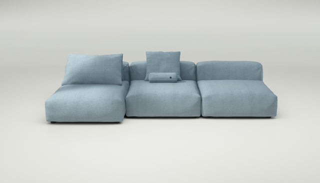 vetsak | Sofa Set 04 - herringbone - light blue | Modulaire Sofa | 5 Zits | Big Sofa
