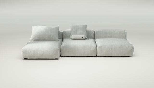 vetsak | Sofa Set 04 - herringbone - light grey | Modulaire Sofa | 5 Zits | Big Sofa